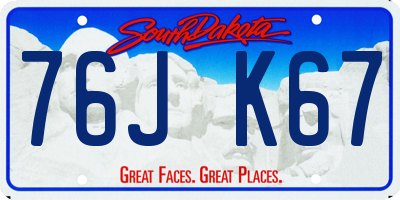 SD license plate 76JK67
