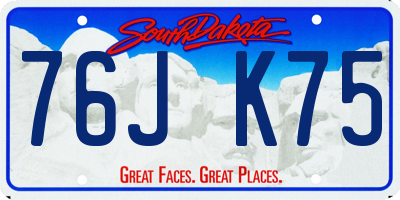 SD license plate 76JK75