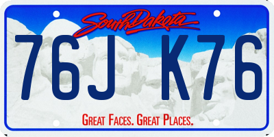SD license plate 76JK76