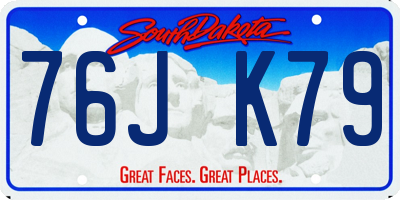 SD license plate 76JK79