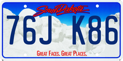 SD license plate 76JK86
