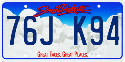 SD license plate 76JK94