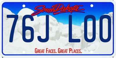 SD license plate 76JL00