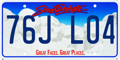 SD license plate 76JL04