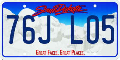 SD license plate 76JL05