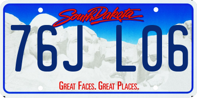 SD license plate 76JL06