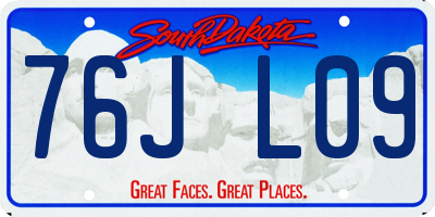 SD license plate 76JL09