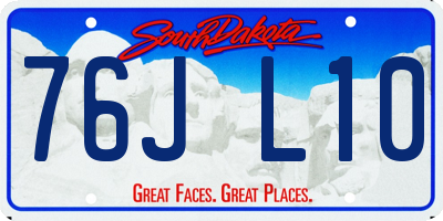 SD license plate 76JL10