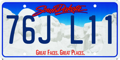 SD license plate 76JL11
