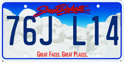 SD license plate 76JL14