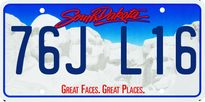 SD license plate 76JL16