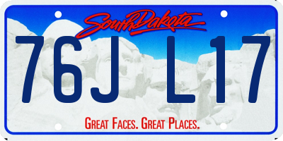 SD license plate 76JL17