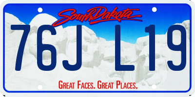 SD license plate 76JL19