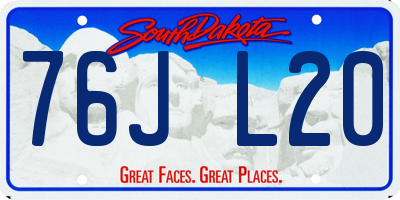 SD license plate 76JL20