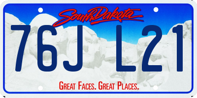 SD license plate 76JL21