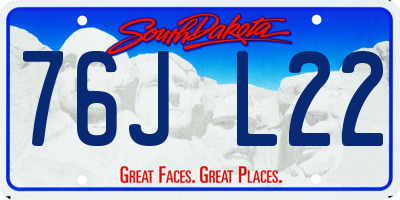 SD license plate 76JL22