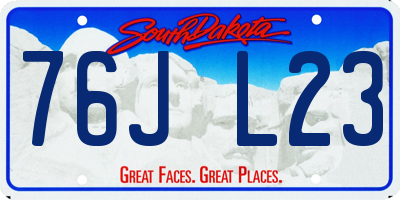SD license plate 76JL23
