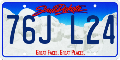 SD license plate 76JL24