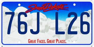 SD license plate 76JL26
