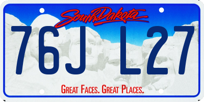 SD license plate 76JL27