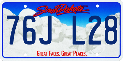 SD license plate 76JL28