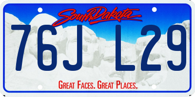 SD license plate 76JL29
