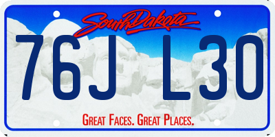 SD license plate 76JL30