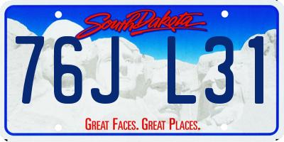 SD license plate 76JL31