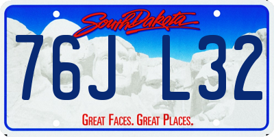 SD license plate 76JL32