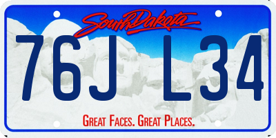 SD license plate 76JL34