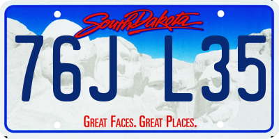 SD license plate 76JL35