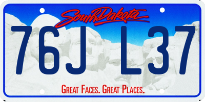 SD license plate 76JL37