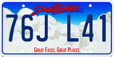 SD license plate 76JL41