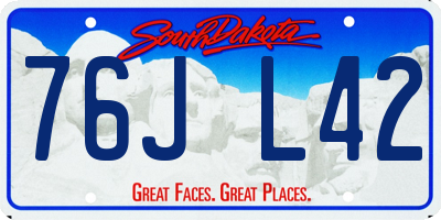 SD license plate 76JL42