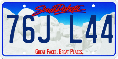 SD license plate 76JL44