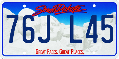 SD license plate 76JL45