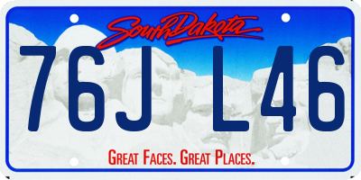 SD license plate 76JL46