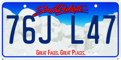 SD license plate 76JL47