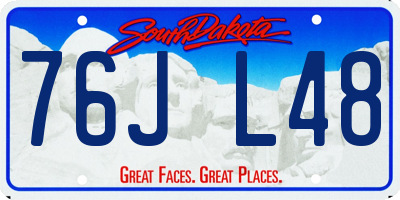 SD license plate 76JL48