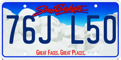 SD license plate 76JL50
