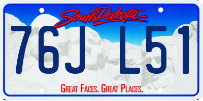 SD license plate 76JL51
