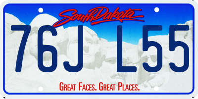 SD license plate 76JL55