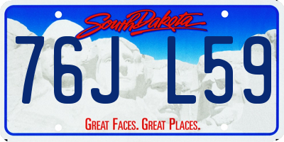 SD license plate 76JL59