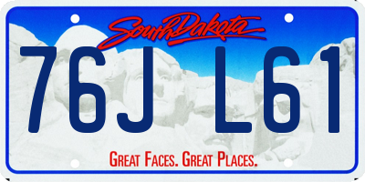 SD license plate 76JL61