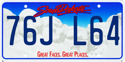 SD license plate 76JL64