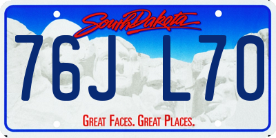 SD license plate 76JL70