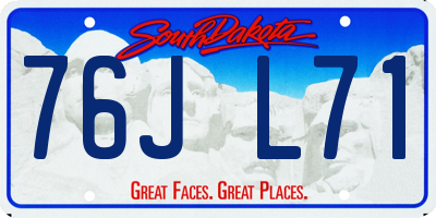 SD license plate 76JL71