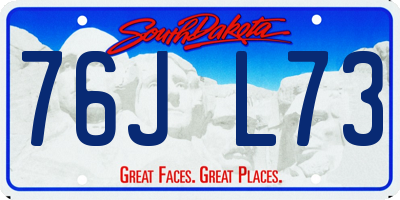SD license plate 76JL73