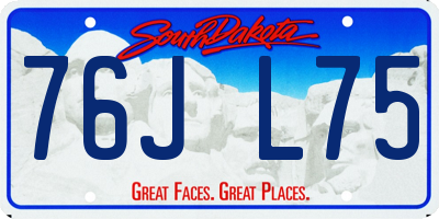 SD license plate 76JL75
