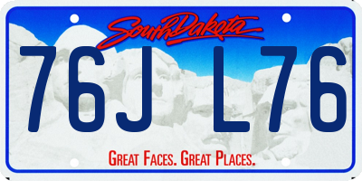 SD license plate 76JL76